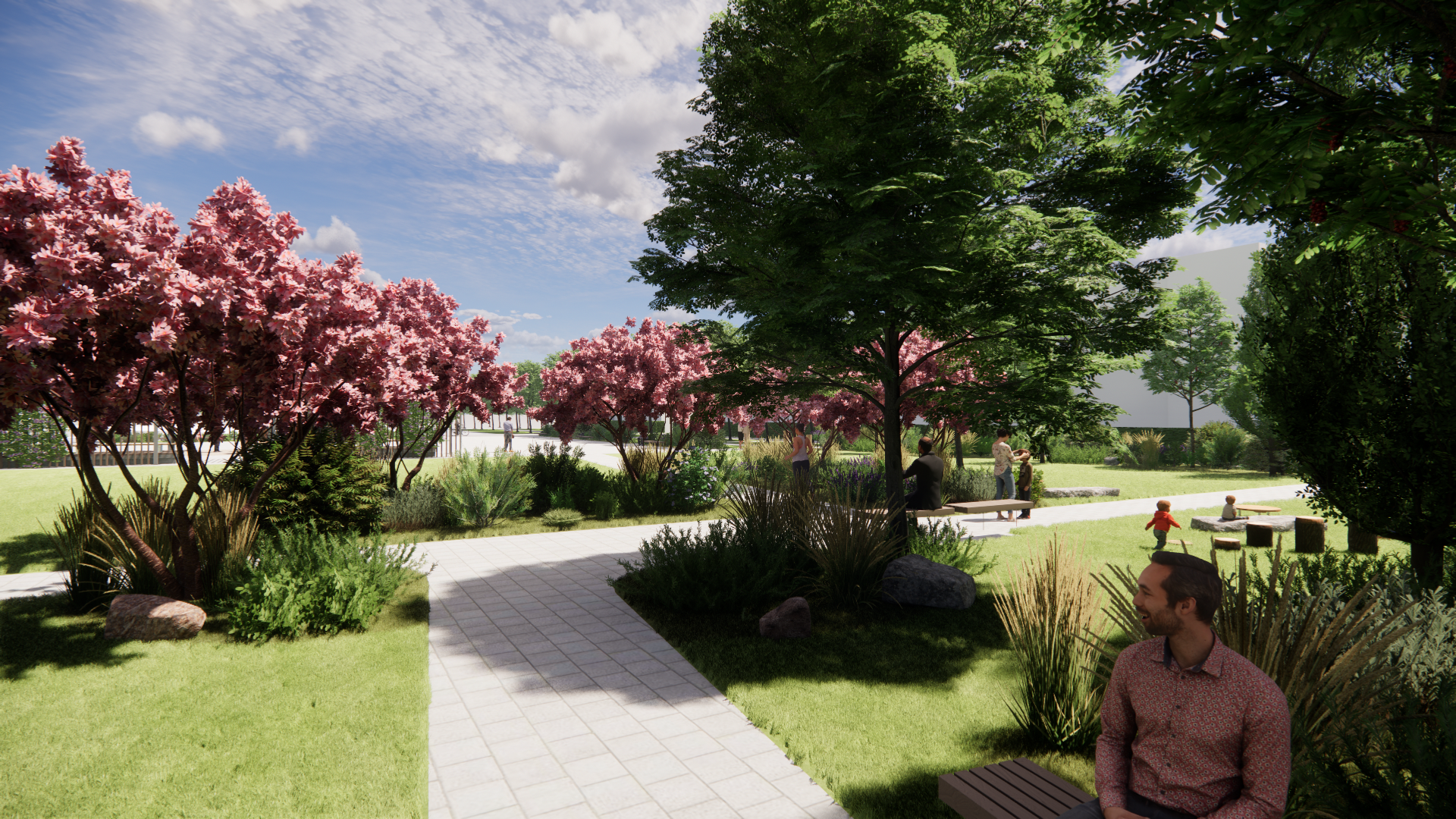 Softer landscaped area