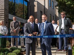 RIbbon cutting at Cambium Square